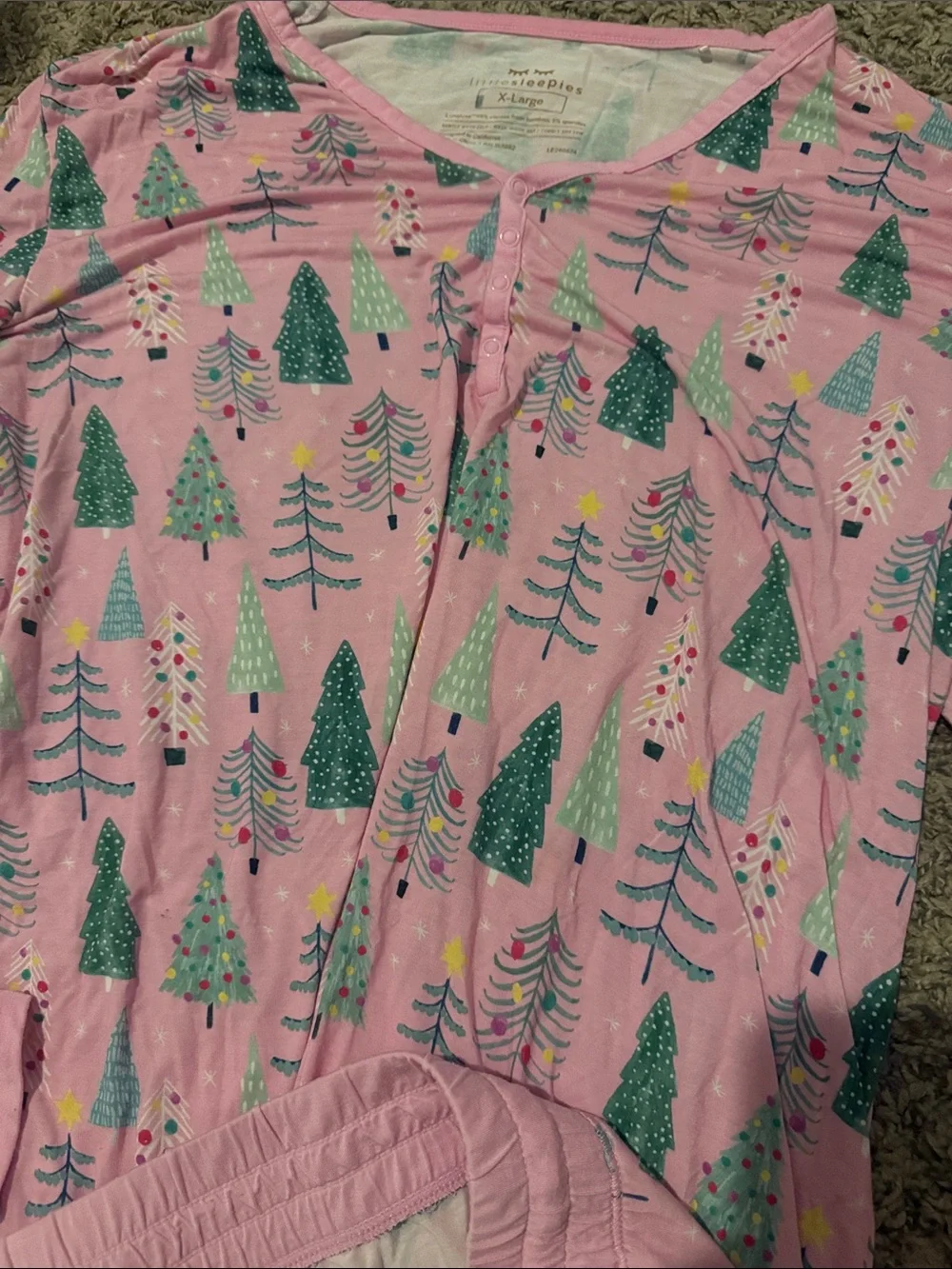 Little Sleepies Pink Pajama Set Twinkling Trees
